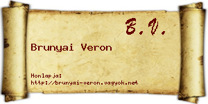 Brunyai Veron névjegykártya